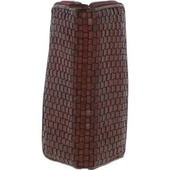 Vintage Woven Leather Zip Around Large 10 Card Coin Note Purse Cognac : D-81 -Luxe Style Central vintage woven leather zip around large 10 card coin note purse cognac d 81 p4284 18381 image