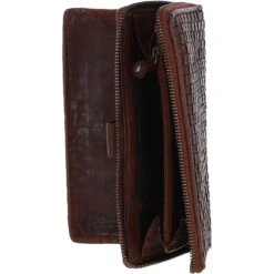 Vintage Woven Leather Zip Around Large 22 Card Coin Note Purse Cognac : D-84 -Luxe Style Central vintage woven leather zip around large 22 card coin note purse cognac d 84 p4302 18358 image