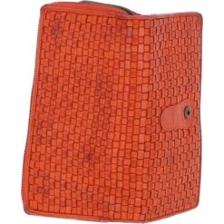 Vintage Woven Leather Zip Around Large 22 Card Coin Note Purse Orange : D-84 -Luxe Style Central vintage woven leather zip around large 22 card coin note purse orange d 84 p4307 18353 image