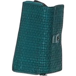 Vintage Woven Leather Zip Around Large 22 Card Coin Note Purse Turquise : D-84 -Luxe Style Central vintage woven leather zip around large 22 card coin note purse turquise d 84 p6367 23257 image