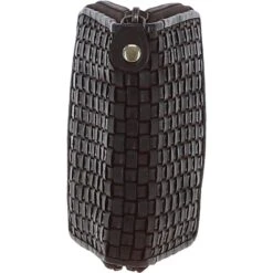 Vintage Woven Leather Zip Around Small 6 Card Coin Purse Dark Brown : D-80 -Luxe Style Central vintage woven leather zip around small 6 card coin purse dark brown d 80 p4276 18313 image