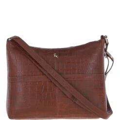 Vittoria Croc Print Leather Shoulder Bag Cognac/croc: MC4 -Luxe Style Central vittoria croc print leather shoulder bag cognac croc mc4 p6843 25161 image