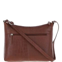 Vittoria Croc Print Leather Shoulder Bag Cognac/croc: MC4 -Luxe Style Central vittoria croc print leather shoulder bag cognac croc mc4 p6843 25163 image