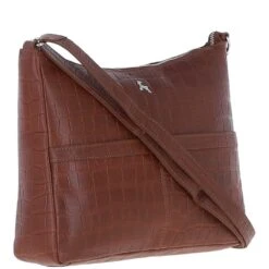 Vittoria Croc Print Leather Shoulder Bag Cognac/croc: MC4 -Luxe Style Central vittoria croc print leather shoulder bag cognac croc mc4 p6843 25165 image