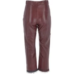Womens 60's Hippy Leather Jeans Burgundy: Kisa 0479 -Luxe Style Central womens 60s hippy leather jeans burgundy kisa 0479 p3324 14646 image