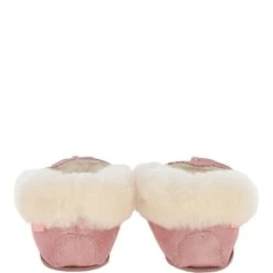 Women's Classic Suede Sheepskin Crimped Slippers Pink : Ladies Crimped Slippers -Luxe Style Central womens classic suede sheepskin crimped slippers pink ladies crimped slippers p4049 17326 image