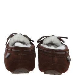 Women's Classic Suede Sheepskin Moccasin Slippers Brown: Ladies Moccasins -Luxe Style Central womens classic suede sheepskin moccasin slippers brown ladies moccasins p3130 17359 image