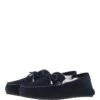 Women's Classic Suede Sheepskin Moccasins Navy: Megan