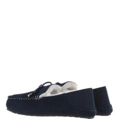 Women's Classic Suede Sheepskin Moccasins Navy: Megan -Luxe Style Central womens classic suede sheepskin moccasins navy megan p6583 24038 image