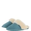 Women's Classic Suede Sheepskin Slippers Powder Blue : Fen-Ladies