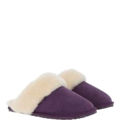 Women's Classic Suede Sheepskin Slippers Purple : Fen-Ladies -Luxe Style Central womens classic suede sheepskin slippers purple fen ladies p4042 17312 image