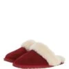 Women's Classic Suede Sheepskin Slippers Red Velvet: Fen-Ladies