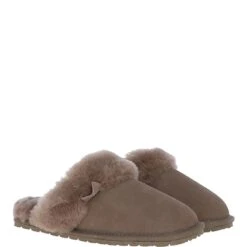 Women's Classic Suede Sheepskin Slippers Taupe: Fen-Ladies -Luxe Style Central womens classic suede sheepskin slippers taupe fen ladies p5571 20082 image