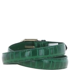 Women's Croc Print Leather Belt With Gold Metal Pin Buckle Green: C-99 -Luxe Style Central womens croc print leather belt with gold metal pin buckle green c 99 p7210 26588 image