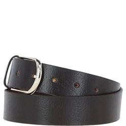 Women's Fashion Leather Belt With Gold Metal Pin Buckle Brown: LB-301 -Luxe Style Central womens fashion leather belt with gold metal pin buckle brown lb 301 p7214 26563 image