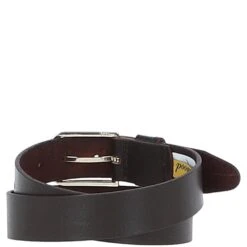 Women's Fashion Leather Belt With Gold Metal Pin Buckle Brown: LB-301 -Luxe Style Central womens fashion leather belt with gold metal pin buckle brown lb 301 p7214 26564 image