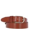 Women's Fashion Leather Belt With Gold Metal Pin Buckle Chestnut: LB-301