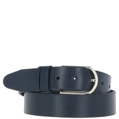 Women's Fashion Leather Belt With Gold Metal Pin Buckle Navy: LB-301