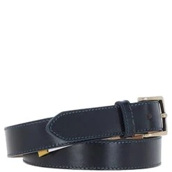 Women's Fashion Leather Belt With Gold Metal Pin Buckle Navy: LB-303 -Luxe Style Central womens fashion leather belt with gold metal pin buckle navy lb 303 p7221 26553 image
