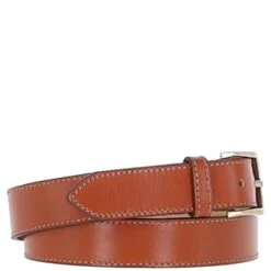Women's Fashion Leather Belt With Gold Metal Pin Buckle Tan: LB-303 -Luxe Style Central womens fashion leather belt with gold metal pin buckle tan lb 303 p7222 26557 image