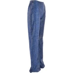 Women's Flared 60's Snake Print Leather Jeans Blue : Flared 4053 -Luxe Style Central womens flared 60s snake print leather jeans blue flared 4053 p3330 14635 image