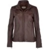 Women's Leather Jacket Mid Brown : Liana