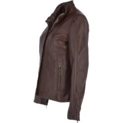 Women's Leather Jacket Mid Brown : Liana -Luxe Style Central womens leather jacket mid brown liana p3268 14254 image