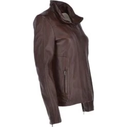 Women's Leather Jacket Mid Brown : Liana -Luxe Style Central womens leather jacket mid brown liana p3268 14256 image