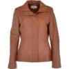 Womens Leather Jacket Tan/ Nap : Juliet -Luxe Style Central womens leather jacket tan nap juliet p3265 14245 image