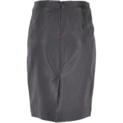 Women's Leather Pencil Skirt Black : V2 Knee -Luxe Style Central womens leather pencil skirt black v2 knee p3337 14602 image