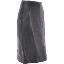 Women's Leather Pencil Skirt Black : V2 Knee -Luxe Style Central womens leather pencil skirt black v2 knee p3337 14603 image
