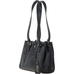 Women's Leather Shoulder Handbag Black: 63788 -Luxe Style Central womens leather shoulder handbag black 63788 p6499 23738 image