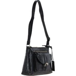 Women's Leather Shoulder Handbag Black/croc: 63786 Croc -Luxe Style Central womens leather shoulder handbag black croc 63786 croc p6592 24071 image