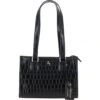 Women's Leather Shoulder Handbag Black/croc: 63788 Croc -Luxe Style Central womens leather shoulder handbag black croc 63788 croc p6598 24092 image
