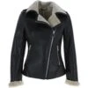 Womens Luxury Shearling Jacket Black/cream: Alayna -Luxe Style Central womens luxury shearling jacket black cream alayna p5873 20823 image