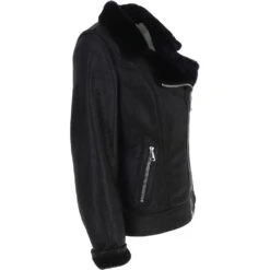 Womens Luxury Shearling Jacket Black: P-48 -Luxe Style Central womens luxury shearling jacket black p 48 p5874 20830 image