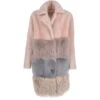 Womens Luxury Sheepskin Coat Baby Pink/multi : Shona