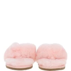 Women's Luxury Sheepskin Flip Flops Pink : Fen-SFF -Luxe Style Central womens luxury sheepskin flip flops pink fen sff p4182 17914 image