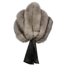 Womens Natural Fox Collar : 090 Frost