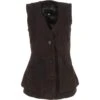 Womens Nubuck Leather Fitted Gilet Brown: Rider