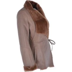 Women's Shearling Sheepskin Jacket Brown: Cassidy -Luxe Style Central womens shearling sheepskin jacket brown cassidy p2994 13254 image