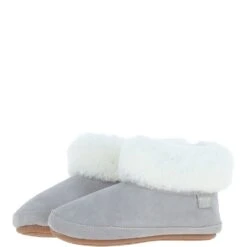 Women's Sheepskin Slippers Light Grey: Ladies Booties