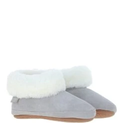  Women's Sheepskin Slippers Light Grey: Ladies Booties -Luxe Style Central womens sheepskin slippers light grey ladies booties p6682 24379 image