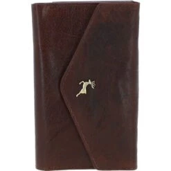 Women's Vintage Wash 12 Card Leather Purse Brandy : G-42