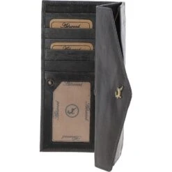 Women's Vintage Wash Large 12 Card Leather Purse Grey: G-43 -Luxe Style Central womens vintage wash large 12 card leather purse grey g 43 p5396 19520 image