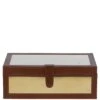Wood And Aluminium Mirror Storage Box With Tan Leather Trim: AGC1852 -Luxe Style Central wood and aluminium mirror storage box with tan leather trim agc1852 p7773 28199 image