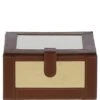 Wood And Aluminium Mirror Storage Box With Tan Leather Trim: AGC1857 -Luxe Style Central wood and aluminium mirror storage box with tan leather trim agc1857 p7778 28179 image
