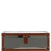 Wood And Aluminium Mirror Storage Box With Tan Leather Trim And Stud Detailing: AGC 31 -Luxe Style Central wood and aluminium mirror storage box with tan leather trim and stud detailing agc 31 p7677 27751 image