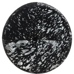 Wooden Legs Hair-on Cowhide Stool Black/Silver: AGC-18 -Luxe Style Central wooden legs hair on cowhide stool black silver agc 18 p7658 27636 image