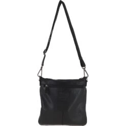 Zip Top Dipped Leather Pocket Cross Body Bag Black: R-10 -Luxe Style Central zip top dipped leather pocket cross body bag black r 10 p5446 19713 image